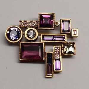 Patricia Locke Gold Plate Brooch/Pin Signed